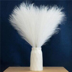 Faux Pampas Grass, 18"/45cm Artificial Pampas Grass Fluffy 6 Stem pompous Grass